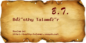 Básthy Talamér névjegykártya
